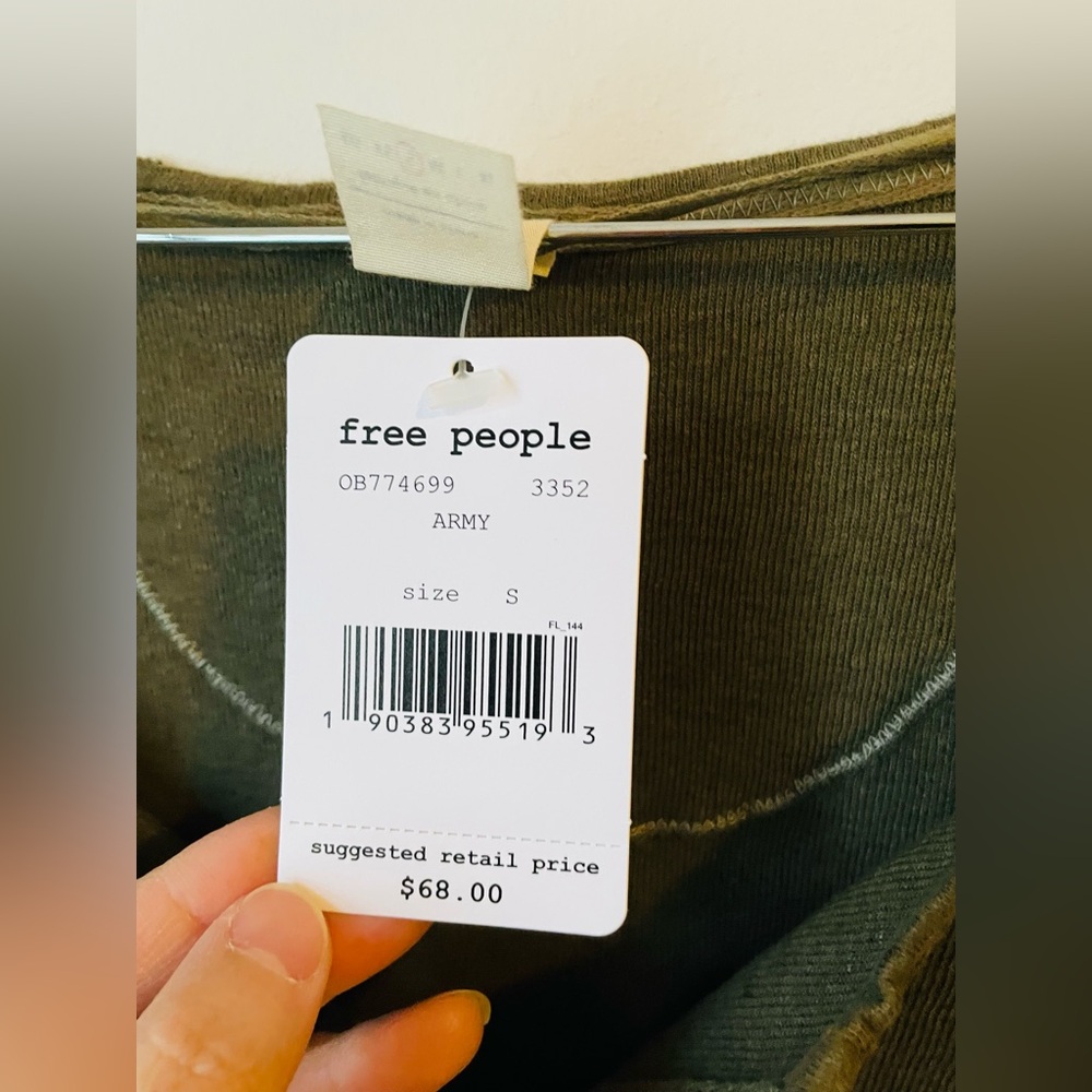 NWT Free People Star Destroyed Henley Top - Picture 2 of 5